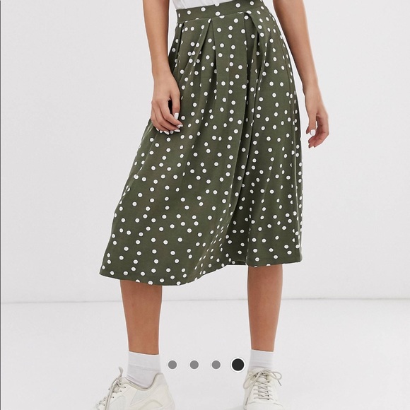 Green polka dot midi skirt - Picture 9 of 9